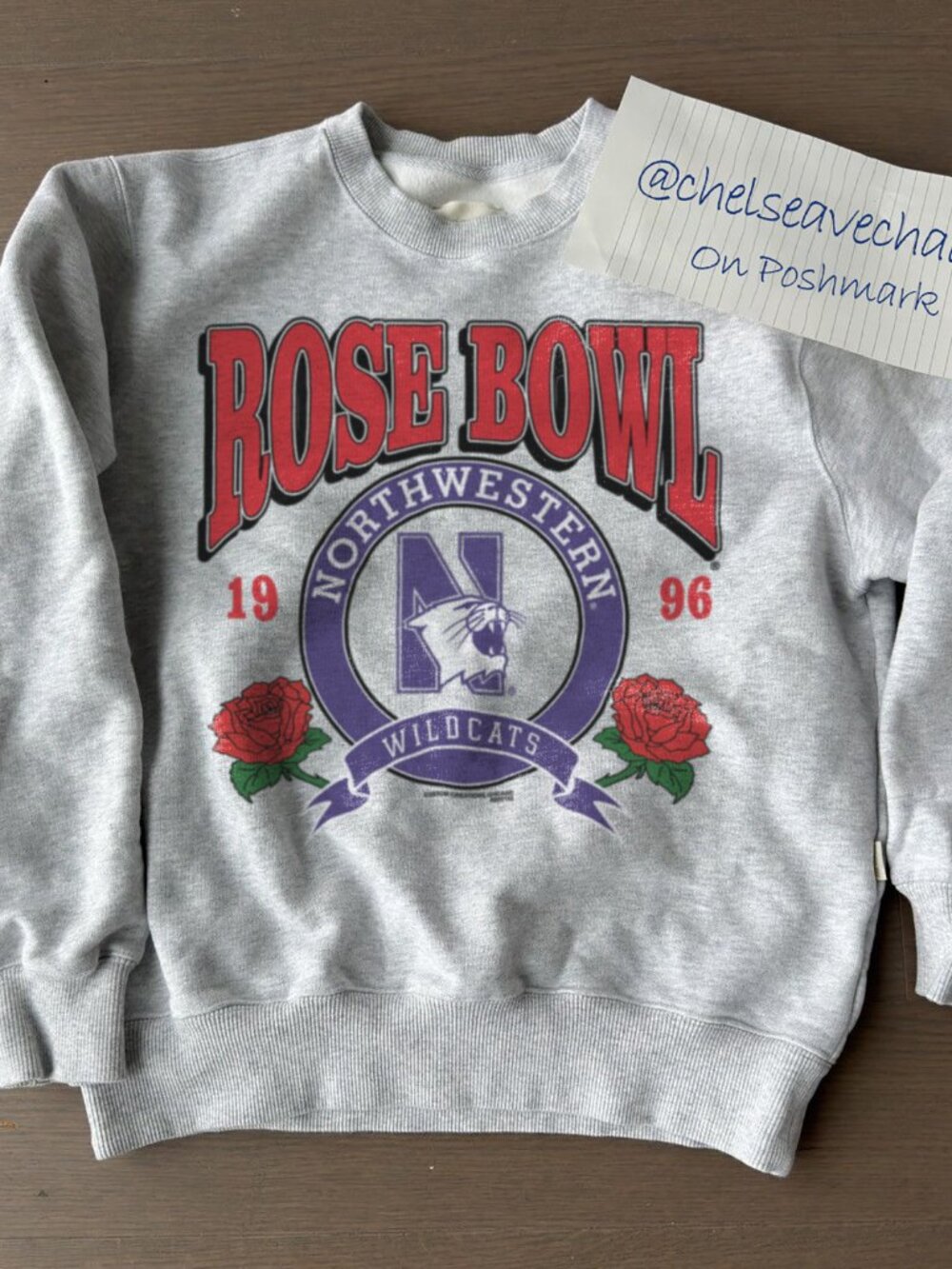 Vintage 1996 North Western Wildcats Rose Bowl Football Crewneck Sweatshirt